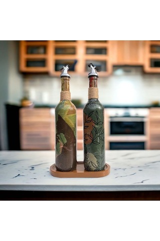 Modern Tasarımlı Kadın Desenli Renkli 750 Ml Zeytinyağı Sıvıyağ Ş