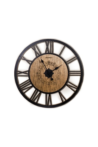 Dirty Wood Büyük Boy Dekoratif Ahşap Duvar Saati 74Cm - Madamvila