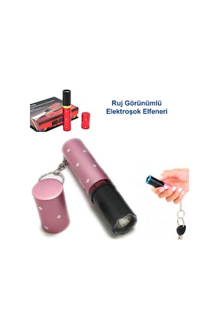 Fener Typex Type Light Elektro Şok Cihazı Ruj Şeklinde Pembe
