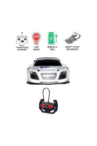 Ctoys Scaled Rc Model 27 Mhz Full Fonksiyonlu Uzaktan Kumandalı Audi Beyaz Araba Qx3688 5