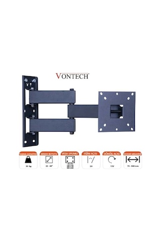 Vontech Vt 222 Hc Pro 10 27" Lcd/Led Tv Hareketli Askı Aparatı