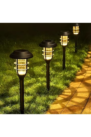 Güneş Enerjili 6'lı Bahçe Aydınlatma,solar Led Yol Işığı-su Geçirmez Dekoratif Çim,yürüyüş Yolu Işık 6 Adetli Set