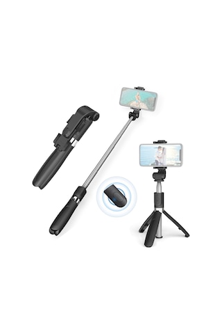 Reedark 3 Lü 1 Arada 6 Segmanlı Selfie Çubuğu Tripod Ve Gimbal Stabilizatör 27.5 İnç Android İos Uyumlu