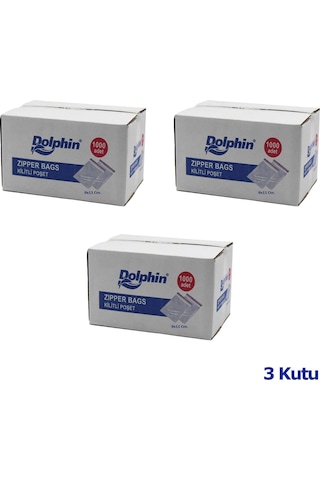 Dolphin C Kilitli Şeffaf Buzdolabı Kilitli Saklama Poşeti Torba - 9x11 Cm. - 1000 Adetlik 3 Kutu