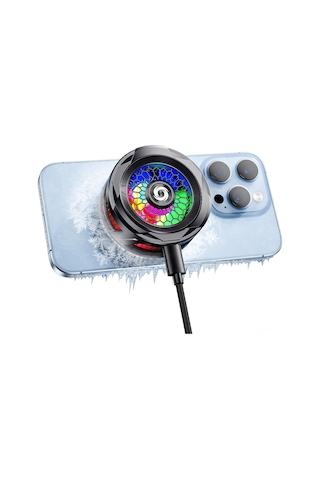 Honmex Oyuncu Ve Yayıncılar İçin 3'ü 1 Arada Manyetik Telefon Soğutucu - Rgb Işıklı, Hızlı Soğutma, İphone/android/ipad Uyumlu, Taşınabilir Klipli Fan