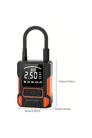 Xuweiwei Taşınabilir Dijital Hava Kompresörü Led Ekranlı Kablolu Kablosuz Çift Amaçlı Şişiriciler Araba Motosiklet Bisiklet Spor Topu