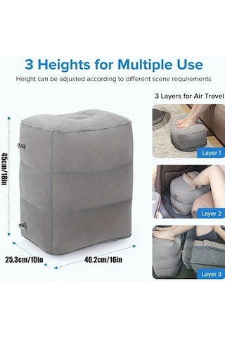 Elmpaly Ayarlanabilir Yükseklikli Havalı Ayaklık - Seyahat Ve Ofis İçin Taşınabilir Ergonomik Destek Açık Mavi