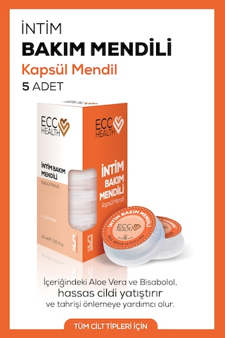 İntim Bakım Mendili 5 Li Genital Bölge Temizleme Ve Ferahlık Mendili Ph Dengeli, Aloe Vera & Bisabolol İçerikli