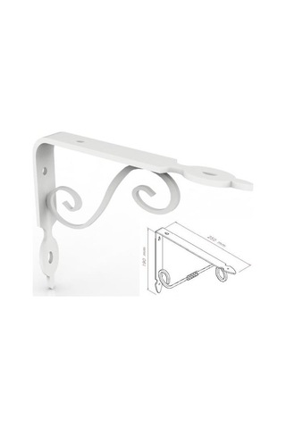 Ferforje Dekoratif Raf Altı Raf Ayağı Konsol Beyaz 25 Cm N11.25934