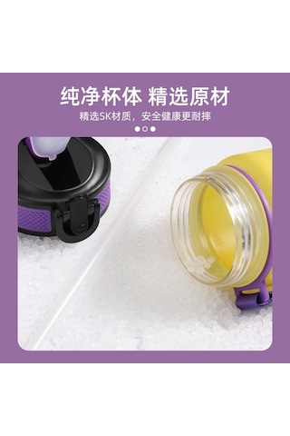 Novahub Çok Renkli Aşamalı Buzlu Bardak 1000ml Spor Pipetli Su Bardağı Zaman Ölçeği Mavi Mor, Maksimum Kapasite Çok Renkli