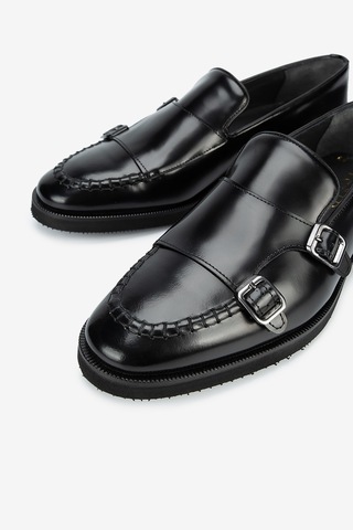 Lofer Erkek Açma Deri Eva Tabanlı Tokalı Klasik Loafer Siyah Lfr-p2750 Acma