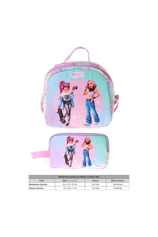 Wow Generation Kız Çocuk Be You Yeşil - Mor Thermo Beslenme Çantası Ve Kalemlik Seti - Setwg-w6086