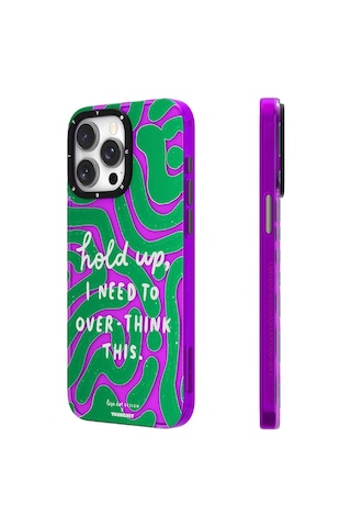 Apple Uyumlu iPhone 15 Pro Kılıf Yazı Desenli Youngkit Mindfullness Serisi Kapak Mavi