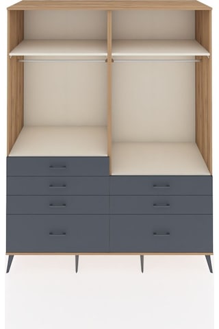 Kronos Gardrop 4 Raflı 7 Çekmeceli 2 Askılı 176x59x221 Çam-aytaşı/antrasit Aytaşı/antrasit