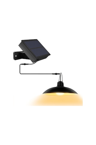 Symbee Güneş Enerjili 16 Led Bahçe/evler Için Ip65 Su Geçirmez Vintage Lambası - 2 Aydınlatma Modu Parlak/alçak Islak Işık Siyah