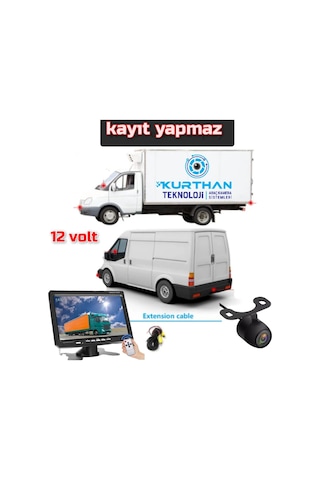 7 İnç Monitör Ve 1 Adet Kelebek Kamera Seti Kayıt Yapmaz 12 Volt