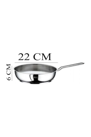 Oms Çelik Tava 22x6 Cm Cam Kapaklı Gri