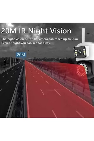 Zhltools 4mp Çift Lens Ip Kamera - Wıfı Açık Otomatik İzleme, Su Geçirmez Kablosuz Güvenlik Ev Kamerası, Renkli Gece Görüş