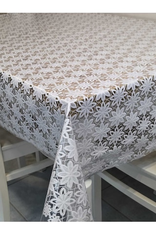 Ithal Pvc Muşamba - Desenli Silinebilir Masa Örtüsü 07nl10d Beyaz