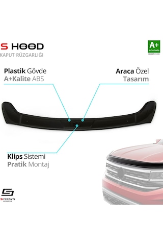 S-dizayn Ford Connect Abs Plastik Kaput Rüzgarlığı 2014 Üzeri A+kalite