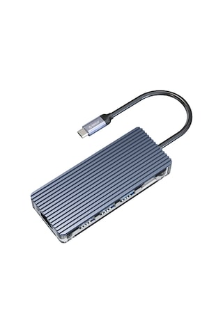 Orico 8 Portlu USB 3.0 100W RJ45 1000Mbps HDMI TF/SD Kart Okuyucu Çoklayıcı Gri