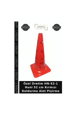 Özel Üretim Hn-52-1 Huni 52 Cm Kırmızı Doldurma Alet Pişirme