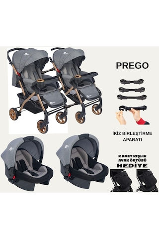 İkiz Bebek Arabası Çift Yönlü Bebek Arabası Sallanır Taşıma Puset İkiz Birleştirme Aparatlı