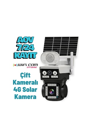 İcsee Çift Kameralı Aov 7/24 Kayıt 4g Solar Kamera-127062