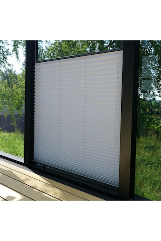 Perdema Kancalı/vidalı Blackout Plise Karartma Cam Balkon Perdesi - Ofis Perdesi - Mutfak Perdesi - Salon Gri V04