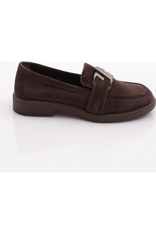 Dgn 527 Kadın Loafer Ayakkabı Kahve Süet