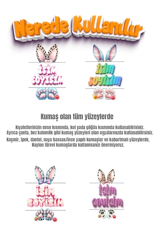 Kıyafet Etiketi - Okul Kıyafet Kumaş Etiketi Kreş Anaokulu İlkokul Kıyafet Kumaş Etiketi Set16 Karışık