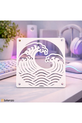 Ocean Wave 120x120 Mm Beyaz Çerçeveli Oyun Pc Aksesuarı, Masaüstü Bilgisayar Fan Kapağı