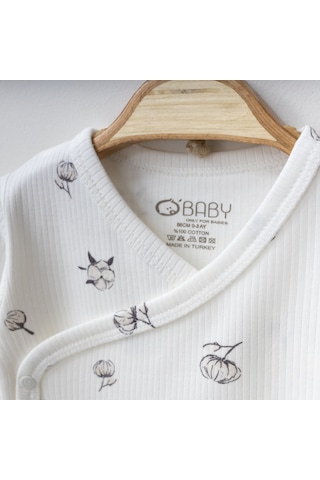 O'Baby Pamuk Desenli 3'lü Set Beyaz