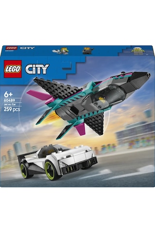 LEGO® City Jet, Arabaya Karşı 60489 - 6 Yaş ve Üzeri Çocuklar İçin 2 Minifigürlü Yaratıcı Oyuncak Yapım Seti (259 Parça)