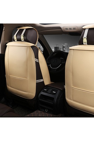 Araba Derisi Tam Kapsamlı Koltuk Minderi Kılıfı, Standart Versiyon, Sadece Bir Koltuk Bej
