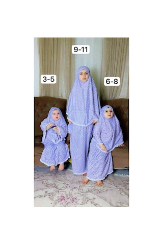 Aldaıyr 3 Adet Çocuk Namaz Elbise Pamuk Kumaş Çok Renkli038