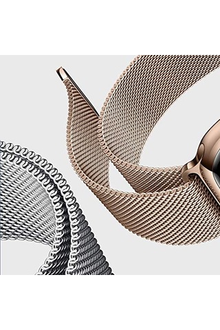 Apple Watch Series 10 42mm Kordon Luxe Metal Twist Iridescent Apple Watch Series 10 42mm İle Uyumlu Kordon, Akıllı Sa