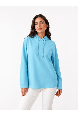 Neden Tekstil Kadın Kapüşonlu Sweatshirt - Rahat Ve Şık - Mavi
