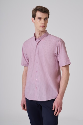 Morven Erkek Kırmızı Trend Regular Fit Düğmeli Yaka Kısa Kollu Gömlek 26ys004001550 Kırmızı