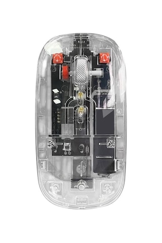 Wireless 2.4ghz & Bluetooth Kablosuz Şarj Edilebilir Şeffaf Sessiz Mouse