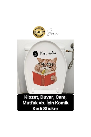 Özel Tasarım Wc Klozet İçin Komik Kedi Sticker Tuvalet Banyo Cam Duvar Yapıştırma Etiket Dekoratif Çok Renkli