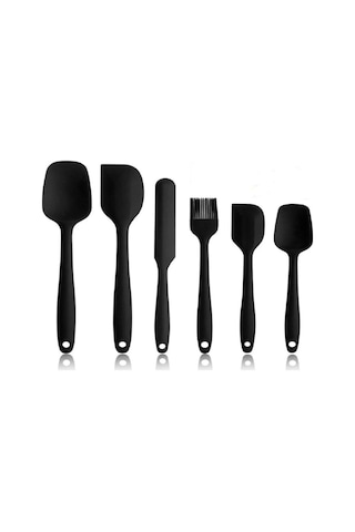 ReisHome 6'lı Silikon Yanmaz Spatula Seti Yapışmaz Spatula, Fırça Ve Pasta Sıvama Bıçağı Seti