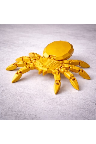 3d Baskı Hareketli Örümcek Figür Eklemli Fidget Oyuncak Masa Dekoru Koleksiyonluk Dekoratif Obje Altın Renk