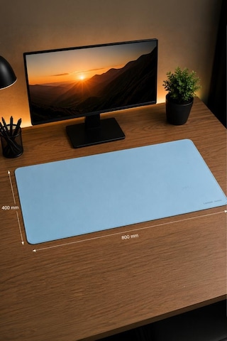 Gaming Oyuncu Klavye Fare Altlığı Kaymaz Taban Büyük Mouse Pad Pu Bl 800 400mm Mavi