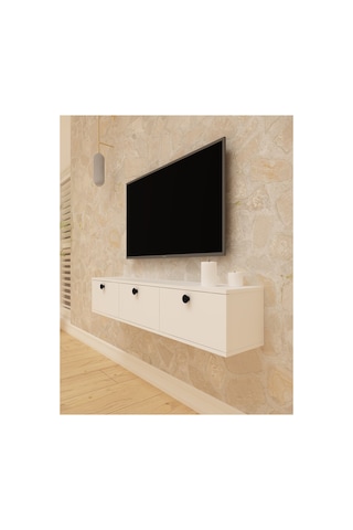 Salkım 150 Cm Duvara Monte Tv Ünitesi Tv Sehpası Beyaz - Beyaz Beyaz-beyaz