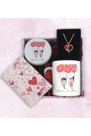 BK Gift Sevgiliye Özel Kutuda Hediye Seti, Kupa Bardak, Sevgili Hediyesi, Aşk Kolyesi, Kokulu Mum,Yıl Dönümü Hediyesi-5