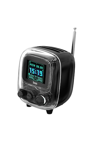 Divoom Tiivoo-2 Fm Radyolu Mini Bluetooth Hoparlör, Kablosuz Piksel Ekranlı Retro Taşınabilir Ses Bo