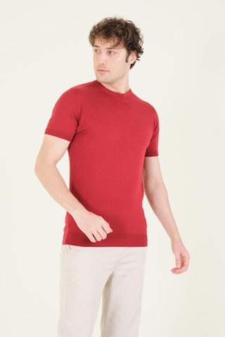 Giyim Dünyası Kadın Sıfır Yaka Merserize T-shirt Bordo 001