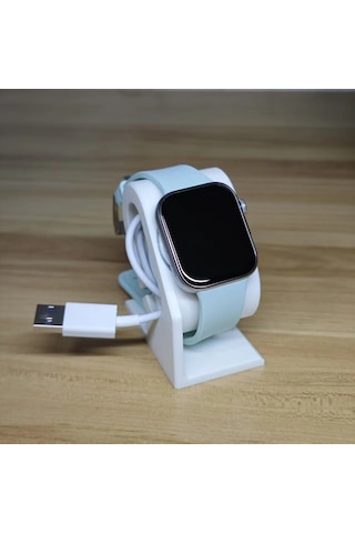Hw Fit 4 / Fit 4 Pro / Watch 5 Uyumlu Akıllı Saat Masaüstü Şarj Standı & Kablo Tutucu - Beyaz