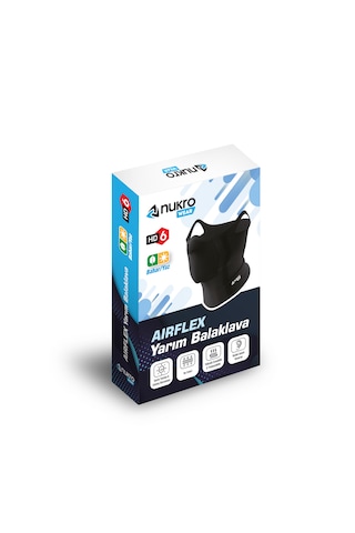 Nukrowear Airflex Kulak Askılı Yarım Balaklava Siyah Tek